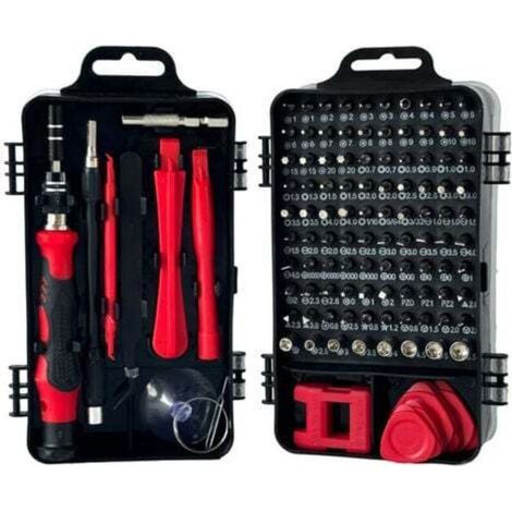 [JAMAIS UTILISÉ] 115 en 1 Mini jeu de tournevis(Rouge) de précision jeu de tournevis de précision pour Machine à laver climatiseur réfrigérateur voiture électrique (1/4)