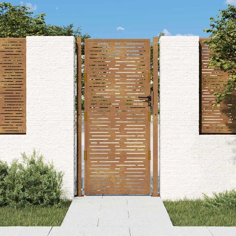 vidaXL Garden Gate 100x175 cm Corten Steel Square Design