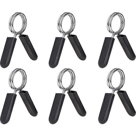 Lot de 6 clips de 25 mm (1 pouce) pour barre d'haltères - Colliers à ressort pour barres de musculation standard, idéal pour l'entraînement et la musculation. (1/5)
