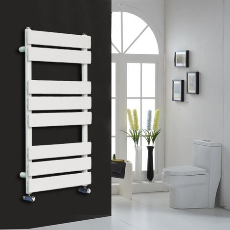 Flat Panel Heated Towel Rail Bathroom Rad Radiator White 800x450mm