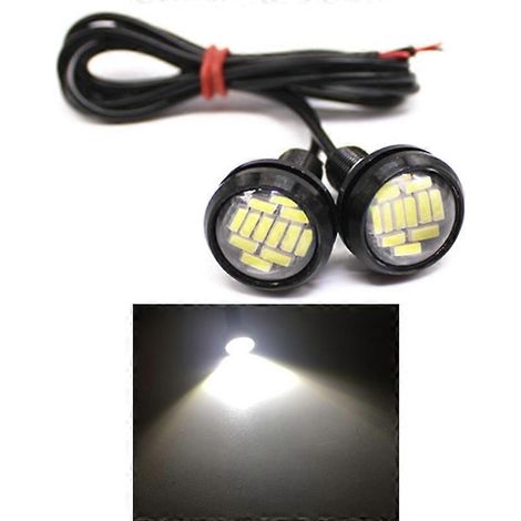 Projecteur LED antibrouillard longue portée, feu de travail, feu de jour type œil d'aigle, 23 mm, 4014, 12 SMD (1/5)