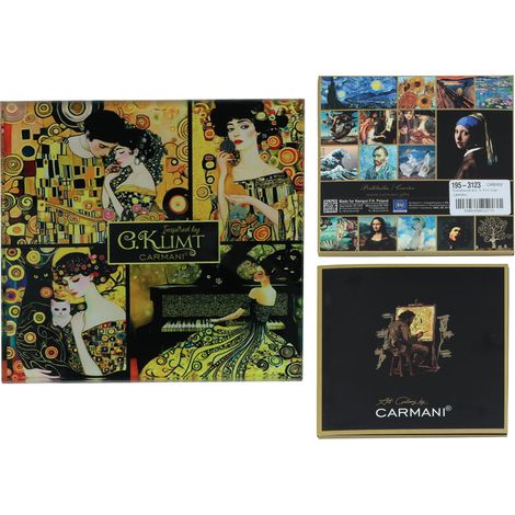 Carmani, posavasos de cristal aprox. 11,5 x 11,5 cm - Gustav Klimt/collage (1/3)