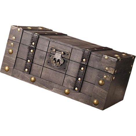 Coffre de rangement en bois pour bijoux et montres, couvercle verrouillable, Look Vintage pour chambre à coucher et salon, boîte à bijoux d ' exposition (1/5)