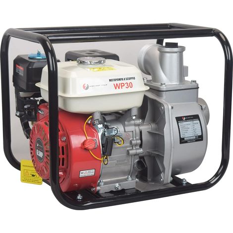 Motopompa a scoppio 4 tempi autoadescante motore a benzina 6,5 CV flusso 60.000 l/h Raccordo 3 Pollici 30m (1/4)