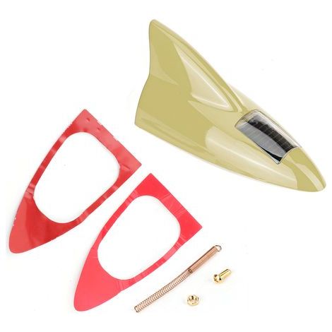 Lampe Shark Fin 12LED Énergie Solaire Clignotant Feu de Frein Accessoire Auto Or (1/5)