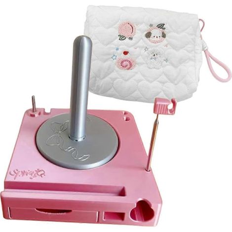 Glänzende Garnspulenbox – Strick- und Häkelorganizer, Rosa (1/5)