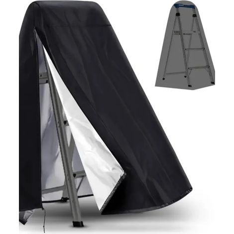 (Noir, 199 x 56 x 161 cm) Housse de piscine imperméable et résistante en tissu Oxford avec fermeture éclair pour échelle de piscine