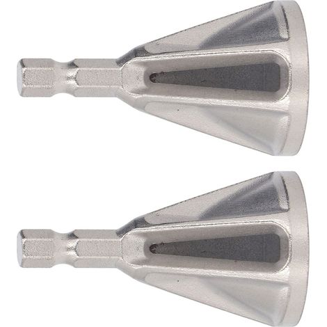 Outil d'ébavurage et de chanfreinage externe (2 pièces) à 6 fentes en acier inoxydable Cr12MoV argenté. (1/5)
