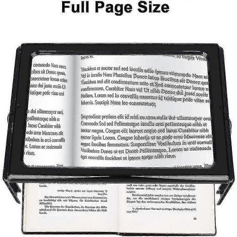 Loupe de lecture avec éclairage, grossissement x3, format rectangulaire A4 (1/5)