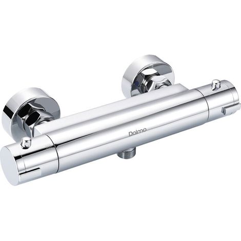 Wall Mounted Chrome Thermostatic Shower Mixer with Safety Button, Solid Brass - DBWF01GR (1/5)