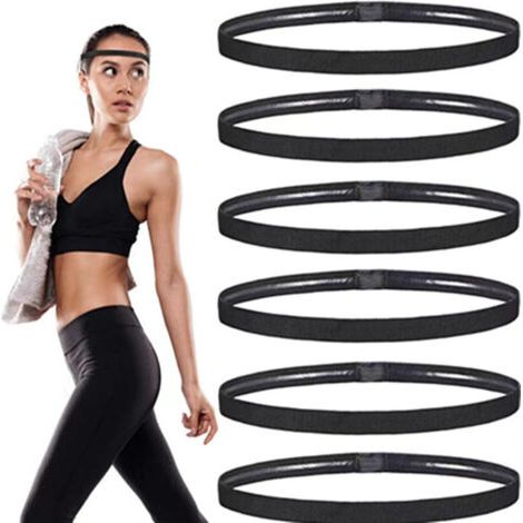 Lot de 6 bandeaux extensibles antidérapants pour le sport, le yoga, le football, le jogging, pour femmes et hommes (1/5)