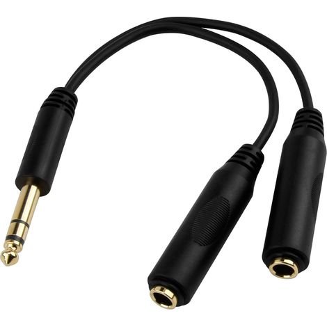 Câble séparateur de Casque Jack 6,35 mm, Câble répartiteur 6,35mm TRS stéréo mâle vers double TRS femelle 6,35mm, Câble Répartiteur Stéréo en Y 1/4, pour Musiciens et Studios, 20 cm