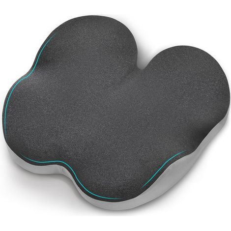 Coussin Coccyx, Coussin Chaise Bureau, Coussin Ergonomique Assise pour Voiture Gaming, Coussin de Siège pour Soulager la Pression et Les Douleurs des Hanches et de la Sciatique - Gris (1/5)