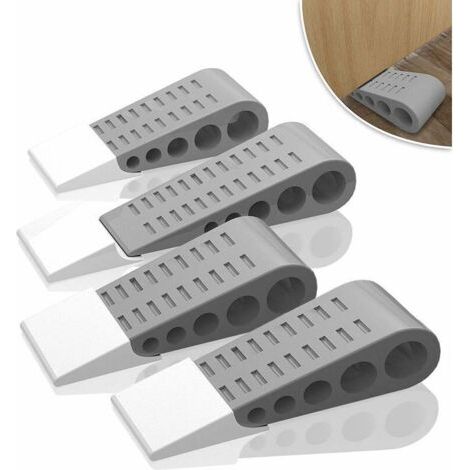 Butée de porte en caoutchouc, 4pcs Cale Porte en Caoutchouc Robuste antidérapant, Bloc de porte Anti-Rayures Fonctionne sur to (1/5)
