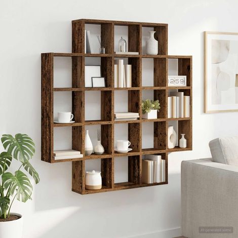 vidaXL Étagère Murale Bois ancien 100 x 13 x 100 cm Bois d'ingénierie (1/5)