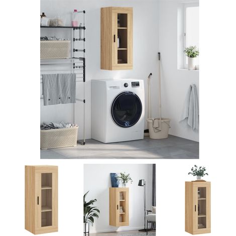 Sonoma-Eiche - vidaXL Wandschrank Sonoma-Eiche 34,5x34x90 cm - Stauraum (1/5)