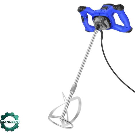 Manuzen - Malaxeur électrique 2 600 W – peinture et mortier, 6 vitesses – Bleu (1/3)