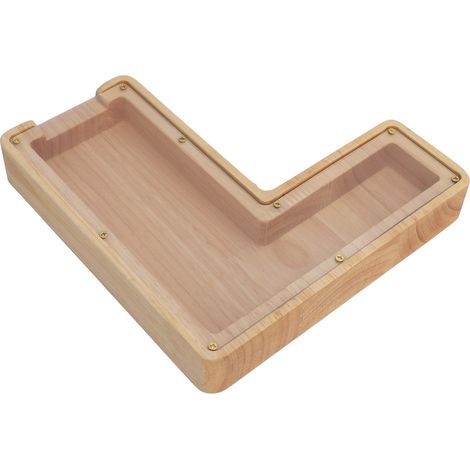 Tirelire en bois forme de lettre 18x18x3cm, boîte à argent décorative et rangement d'outils (1/5)