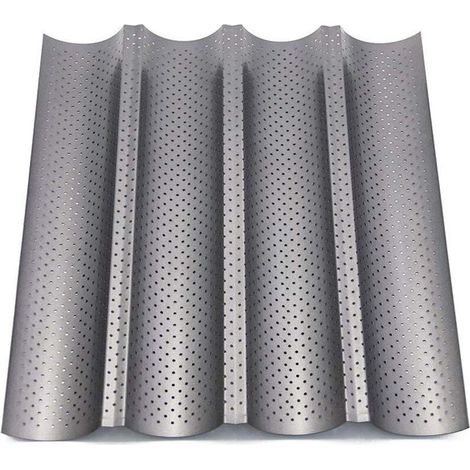 Plaque de Cuisson Perforée Moule 4 Baguettes Anti-adhésif Accessoire Indispensable pour Réussir des Baguettes, DIY (1/5)