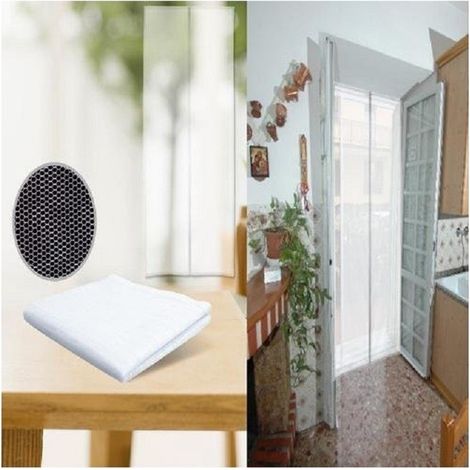 TrAdE Shop Traesio - Tessuto Zanzariera Per Porte E Finestre Fissaggio Con Adesivo 60x210cm Ricambio -