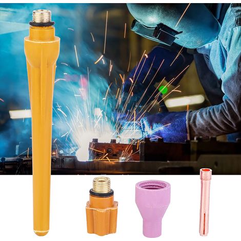 20 pièces accessoires torche soudage TIG QQ150 : buses céramiques, électrodes longues/courtes, bouchons arrière, collets 2.0mm pour soudure précise (1/5)