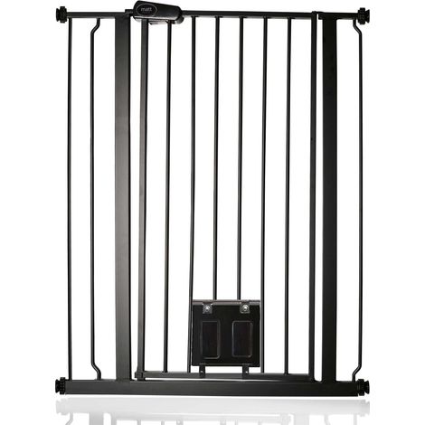 Bettacare Barrière Pour Chien Avec Trappe Verrouillable, 81,4cm - 89cm, Hauteur 104cm, Couleur Noir