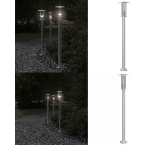 Wegeleuchte Silbern 100 cm Edelstahl - Wegeleuchte - Edelstahl - Außenstehleuchte - Gartenlampe - LED-Lampe - Home & Living