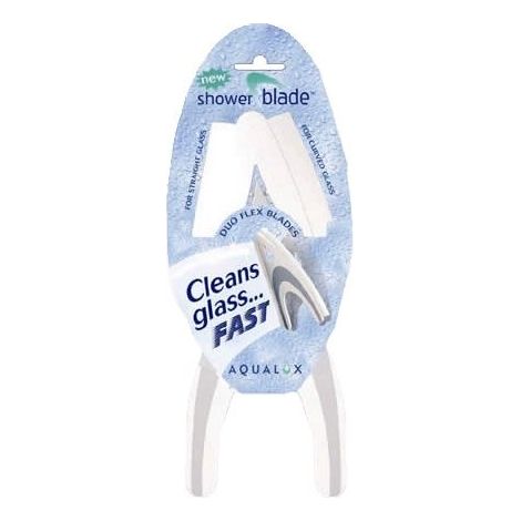 Aqualux Shower Blade Glass Cleaner Window Squeegee Easy Grip Wall Attachment