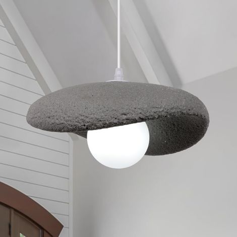 Moderne Suspension Luminaire Plafonnier Créatif Nordique Lustre Design Simulation Ciment Texture E27 pour Cuisine Salon Chambre Gris (1/5)