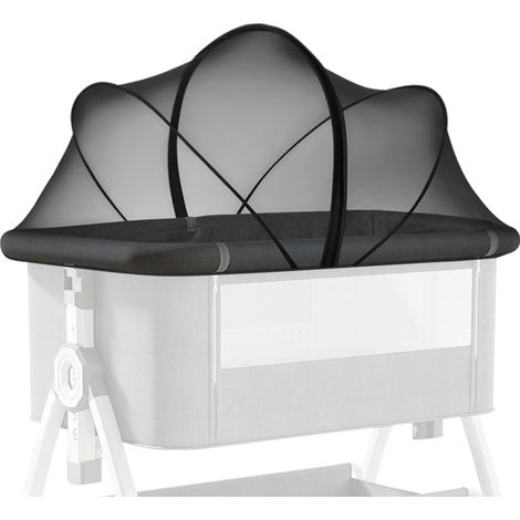 Moustiquaire pour berceau, anti-insectes, punaises de lit et chats, fermeture éclair à double sens, noir (1/5)