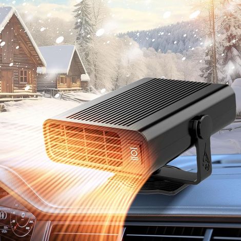 Chauffage de Voiture, 12V 120W Chauffage et Dégivrage de Voiture Portable avec Base Rotative à 360°, 2 en 1 Refroidissement/Chauffage Rapide Allume cigarette Ventilateur de Voiture pour véhicules (1/5)