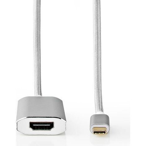 nedis CCTB64680AL20 cable adaptador USB-C HDMI plateado 2m