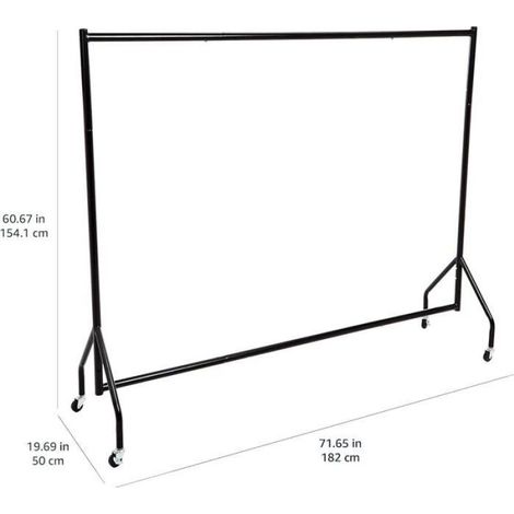 Tringle À Vêtements - Acier 32 Mm - 182 X 152 Cm - Mobile Sur 4 Roues - Pour Maison Bureau Magasin - 1 Pièce (1/5)
