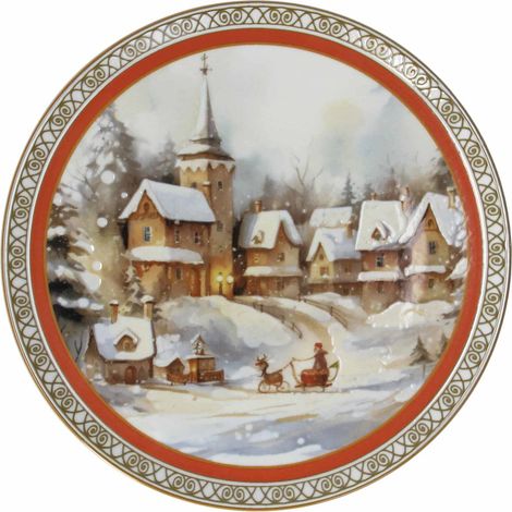 Tognana Piatto Panettone Cinzia Christmas Village Natale 31 Cm Porcellana Multicolor (1/2)