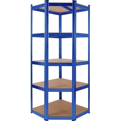 AREBOS Corner Shelving Storage Shelving Heavy Duty Shelving Workshop Shelving Boltless Shelving 875kg Blue (1/5)