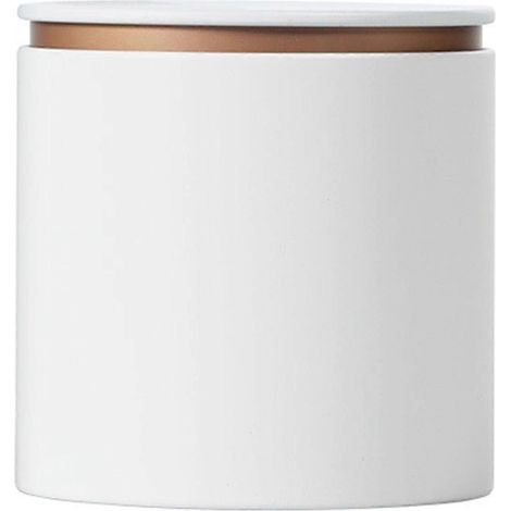 Boîte à thé élégante et résistante en métal blanc, 25-26 pièces, idéale pour conserver le thé en vrac, le café ou les herbes. Petit modèle. (1/4)