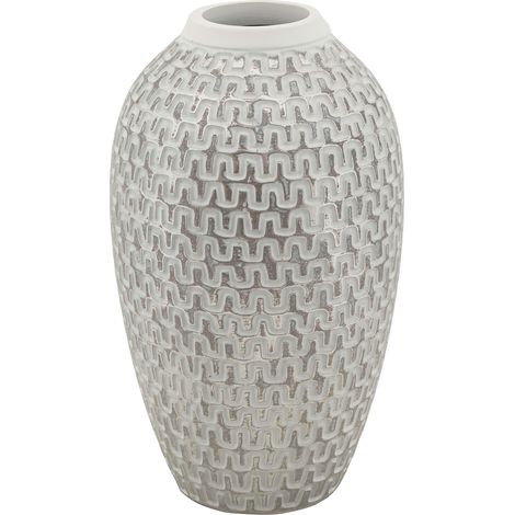 Vaso Banatano, Disegni con Linee Geometriche, Argento, Colore Struttura Bianco (1/5)