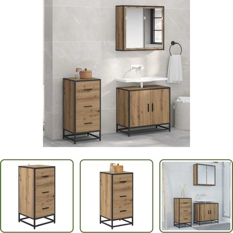 vidaXL Stauraum Esszimmer - Sideboard Artisan-Eiche 35,5 x 35 x 76 cm (1/5)