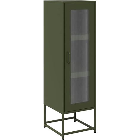 Maison Exclusive - Credenza Verde Oliva 36x39x123 cm Acciaio Laminato a Freddo
