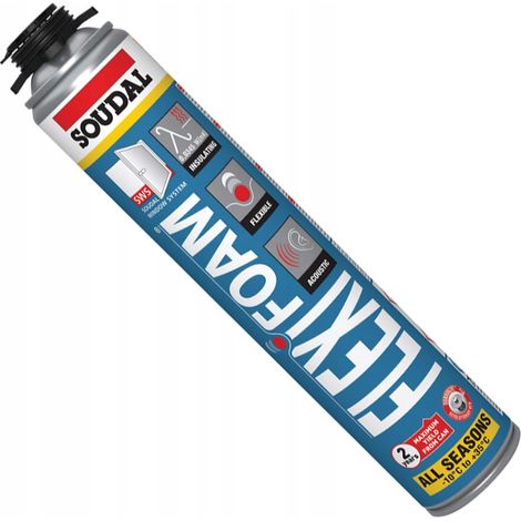 Mousse Pistolet Soudal Flexifoam, 750 ml, Mousse Flexible Pour Joints Et Isolation
