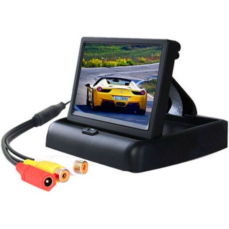 Monitor per auto pieghevole con schermo LCD TFT RGB da 4,3" a 480 colori per telecamera di retromarcia. (1/5)