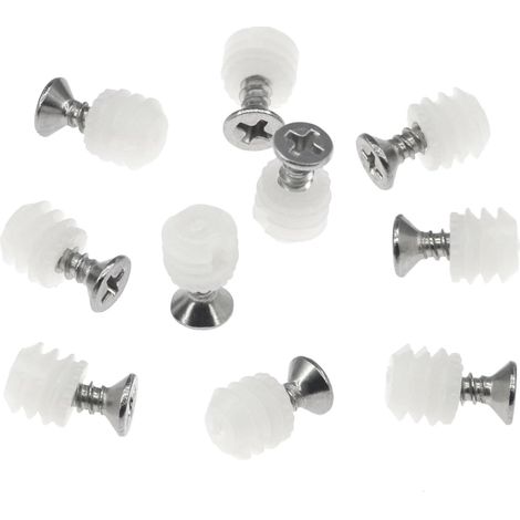 Lot de 100 Chevilles en Plastique avec Vis, Chevilles D'extension de Charnière