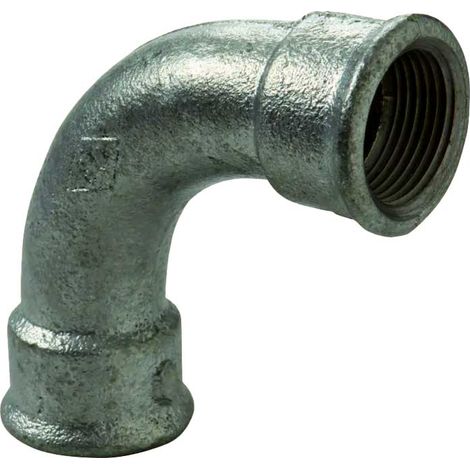 CURVA A 90° FEMMINA/FEMMINA IN GHISA ZINCATA 1
