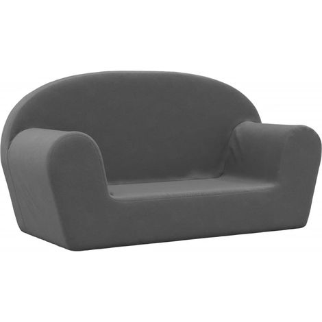 Canapé pour enfants 2 places anthracite peluche douce (1/5)