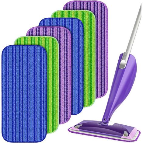 Lingettes réutilisables Swiffer Wet Jet – Lot 6 microfibre lavable 30 cm, violet (1/5)