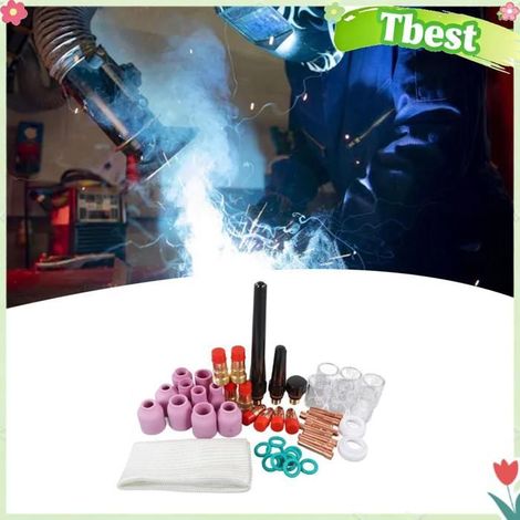 Tbest accessoires de soudage TIG Kit D'accessoires de Torche de Soudage TIG, Consommables de Soudage 42pcs quincaillerie soudage (1/5)