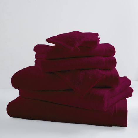 Lot de 6 Gants De Toilette Unis et Colorés Prune 16x21 cm