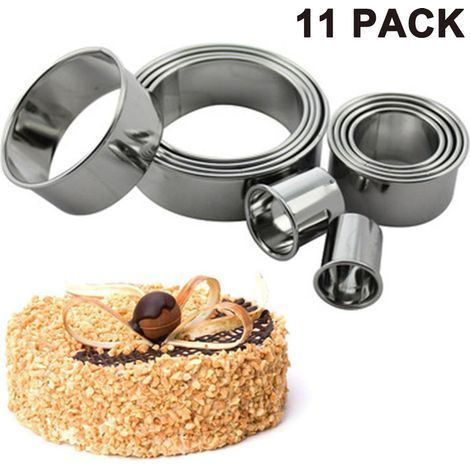 Ensemble de 11 emporte-pièces ronds en acier inoxydable avec boîte de rangement, idéal pour la pâtisserie de Noël et la confection de biscuits et gâteaux. (1/4)