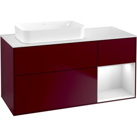 V&B Waschtischunterschrank Wandbeleuchtung Finion 120x60 cm, Reg re wh. m Lac, Peony Matt (1/2)