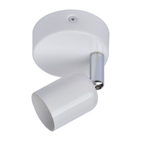 Centrale Brico – Spot encastrable mur et plafond blanc orientable – Fer blanc – Culot GU10 – Largeur 9.4 cm – IP20 – Tension 230 V – À fixer